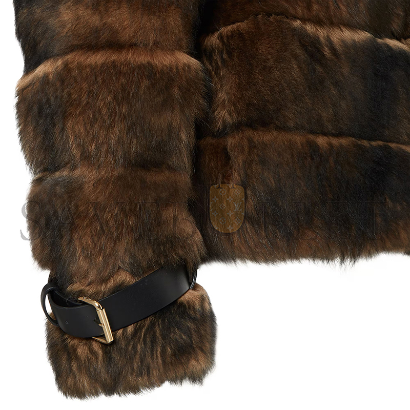 FENDI BLOUSON BROWN ‘DORSATO’ SHEARLING AND NAPPA LEATHER JACKET FM5426AYLHF0QD9